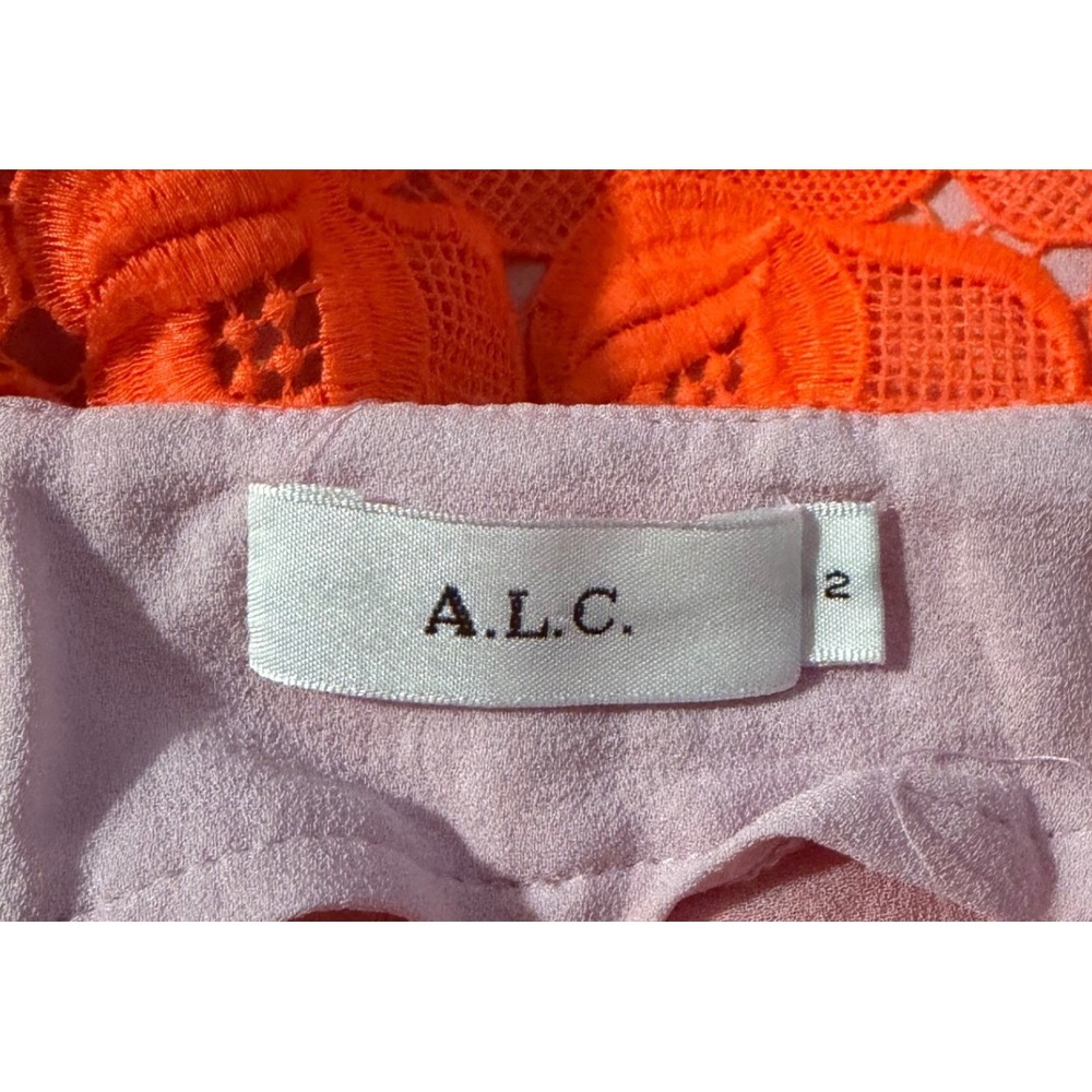 A.L.C. | Sandra Floral Lace Shorts Orange Sz 2 - Picture 3 of 8